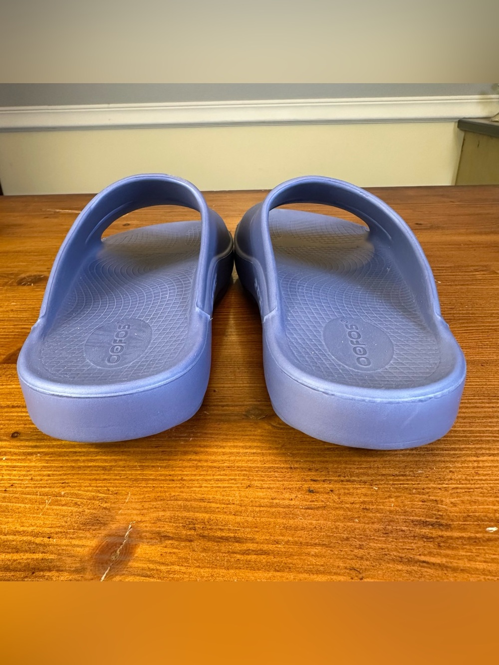 OOFOS OOahh Slide Recovery Sandals Blue Water Drop Size W9 M7 Unisex - Picture 7 of 11